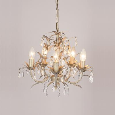 Lavenham Cream and Clear Glass 5 Light Chandelier Laura Ashley