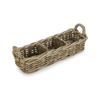 Kubu Rattan Triple Storage Organiser Laura Ashley