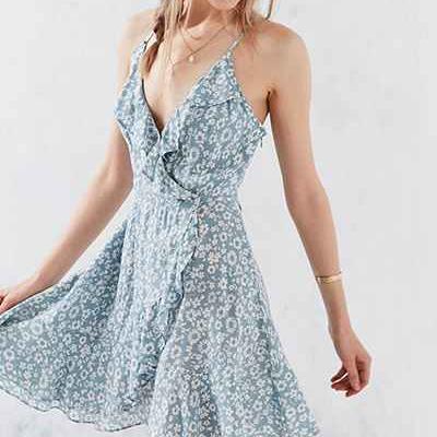 Kimchi Blue Sabina Ruffle Wrap Mini Dress - Urban Outfitters