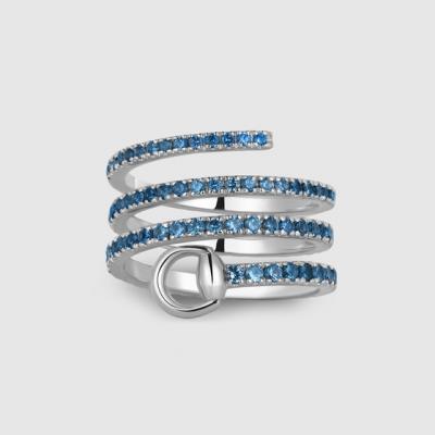 Horsebit ring in white gold