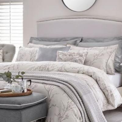 Pussy Willow Duvet Cover and Pillowcase Set - Dove Grey ( King)