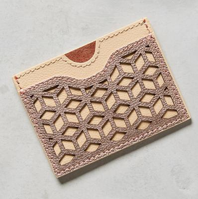 Lasercut Leather Card Holder Anthropologie