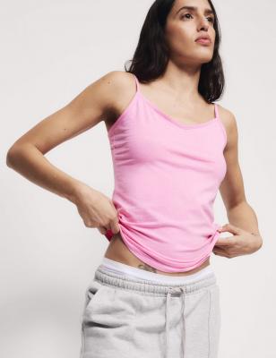 3pk Cotton Rich Strappy Vests - pink mix - M&S Collection M&S