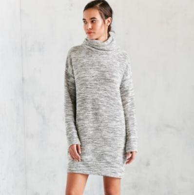 Silence + Noise Malachi Shimmer Cowl-Neck Sweater Dress - Urban Outfitters