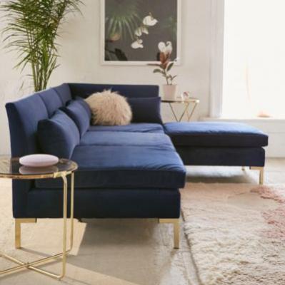 Cecilia Velvet Sectional Sofa Urban Outfitters