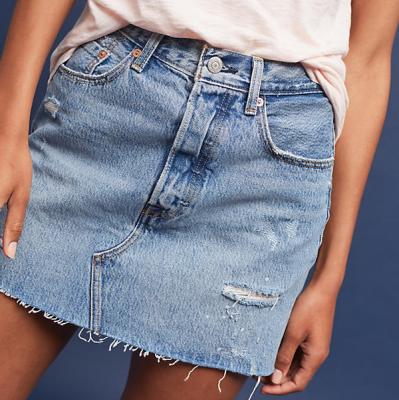 Levis Distressed Denim Mini Skirt Anthropologie