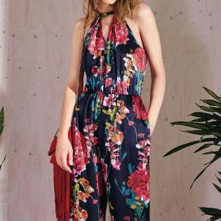 Karen Millen Fashion Floral Print Collection Jumpsuit