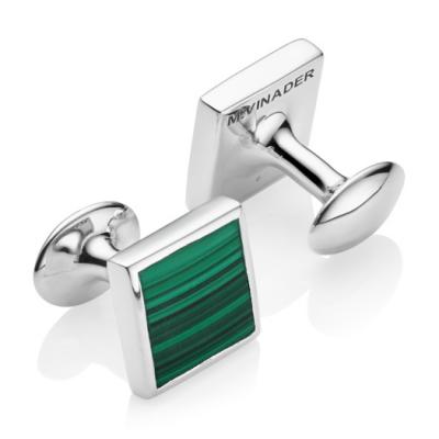 Stone Square Cufflinks in Sterling Silver with Malachite Jewellery by Monica Vinader