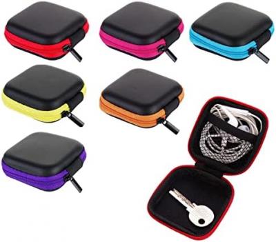 6-Pack Earphone Pouch - Portable Earbuds Case - Headphones Organizer - Mini Storage Box