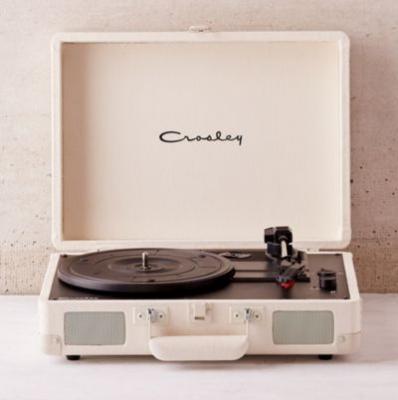Crosley UO Exclusive Cream Canvas Cruiser Bluetooth Record Playe