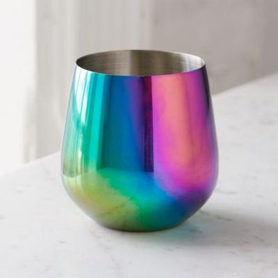 Oil Slick Stemless Wine Glass - Set Of 2 Urban Outfitters