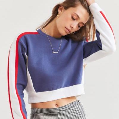 UO Colorblock Cropped Sweatshirt Urban Outfitters