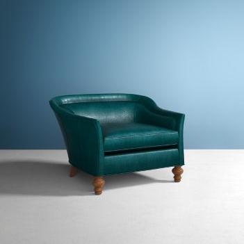 Holloway Chair - Premium Leather in Mountain Spring - Anthropologie
