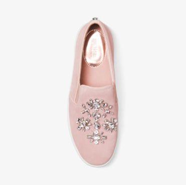 Keaton Embellished Suede Slip-On Sneaker Michael Kors