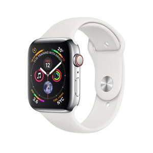 Apple Watch - Stainless Steel Case with White Sport Band - Apple (UK)