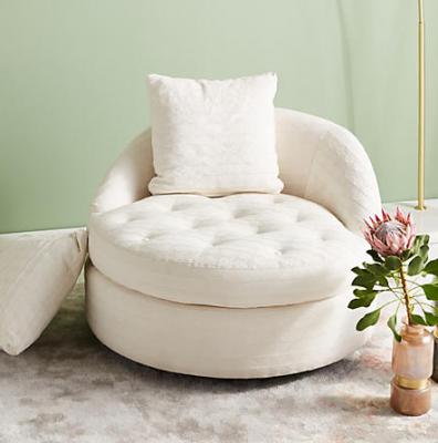 Textured Cotton Barwick Swivel Chair Anthropologie