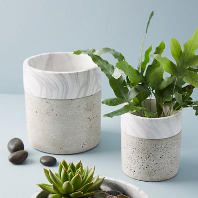 Marbled Cement Pot Anthropologie
