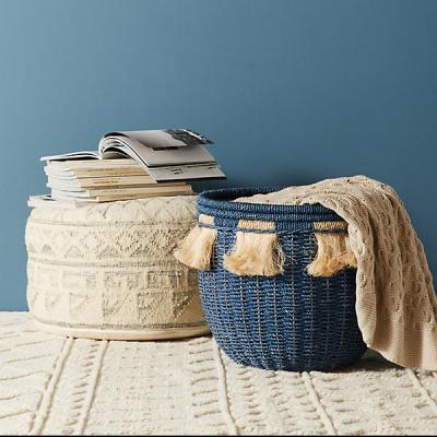 Abaca Fringe Basket Anthropologie