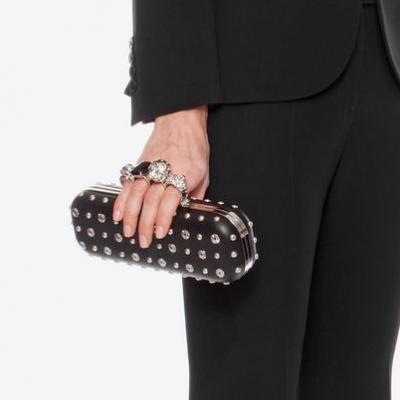 Nappa Studded Knuckle Box Clutch - Alexander McQueen