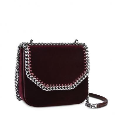 Velvet Red Falabella Box Medium Shoulder Bag Womens Stella McCartney