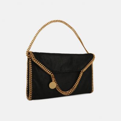 Womens Black Falabella Shaggy Deer Fold Over Tote Stella McCartney Women