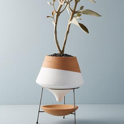 Dipped Clay Pot + Stand Anthropologie