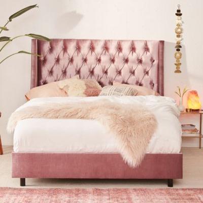 Charlotte Velvet Tufted Wingback Bed Urban Outfitters