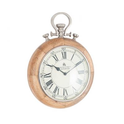 44cm wood and nickel stopwatch style wall clock , silver-coloured, Sohome La Redoute