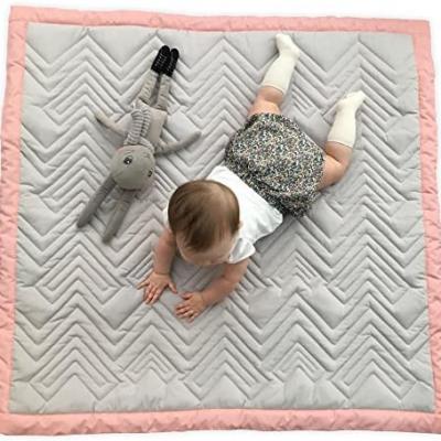 Luxury Quilted Padded Playmat Grey and pink mama designs 