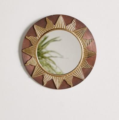 Sunburst Metal Round Wall Mirror