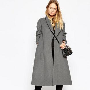 ASOS Coat in Midi Swing Trapeze