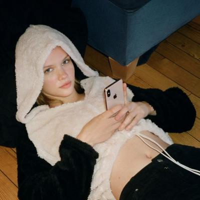 UO Tilly Cozy Faux Fur Hoodie Sweatshirt