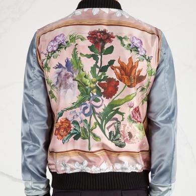 Gucci - Black reversible wool and silk bomber jacket