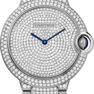 Ballon Bleu de Cartier watch - 36 mm, 18K white gold, diamonds - Cartier