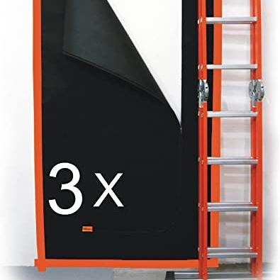 3 Pack - Anti-Dust Zip Door, dust Door Cover, Made from Thick 220 cm x 110 cm Polypropylene Fabric. 