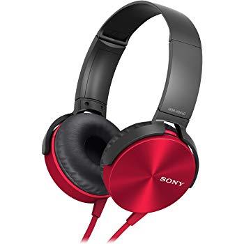Sony MDR-XB450 Xtra Bass Overhead Headphones - Red