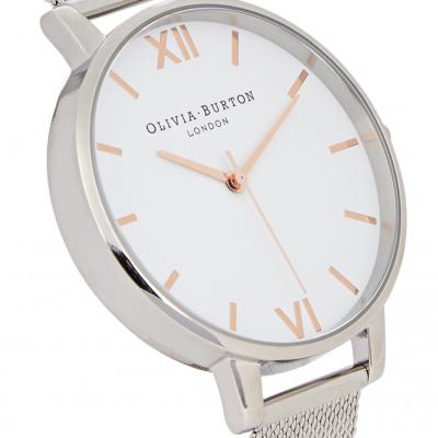 Olivia Burton White Dial silver-plated watch