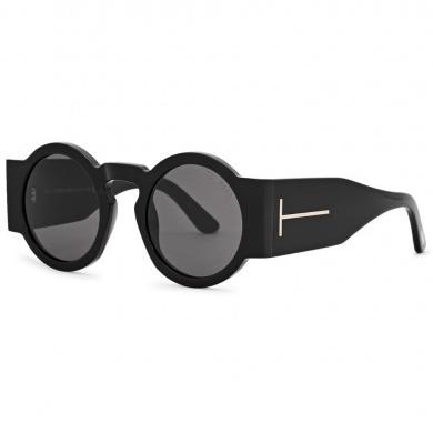 Tatiana black round-frame sunglasses - TOM FORD EYEWEAR