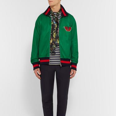 Gucci - Appliquéd Printed Tech-Jersey Zip-Up Sweatshirt
