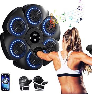 Smart Music Boxing Machine，2024 New Indoor Boxing Machine Wall Mounted，with LED Light Bluetooth Sensor