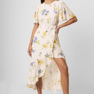 Emina Drape Cascade Hem Belted Dress Dresses French Connection
