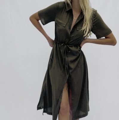Solid Crepe Shirt Dress Dresses French Connection