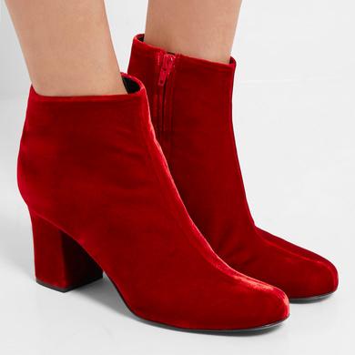 Saint Laurent Babies velvet ankle boots