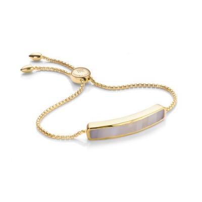 Baja Facet Bracelet in 18ct Gold Vermeil on Sterling Silver with Rose Quartz Jewellery by Monica Vinader