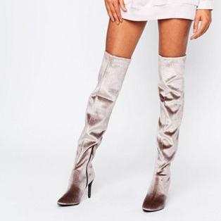 New Look 60s Suedette Flare Over The Knee High Heeled Boot