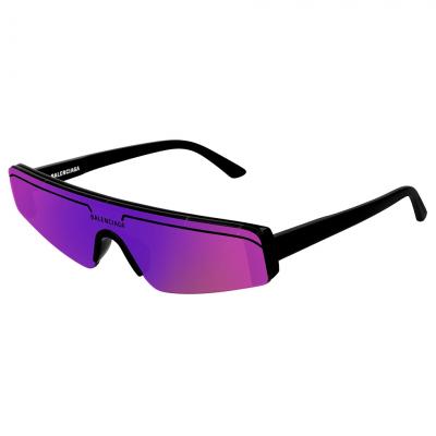 Balenciaga Purple mirrored rectangle-frame sunglasses