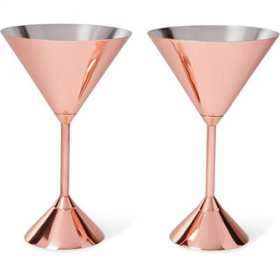 Tom Dixon - Plum Set of Two Copper-Plated Martini Glasses