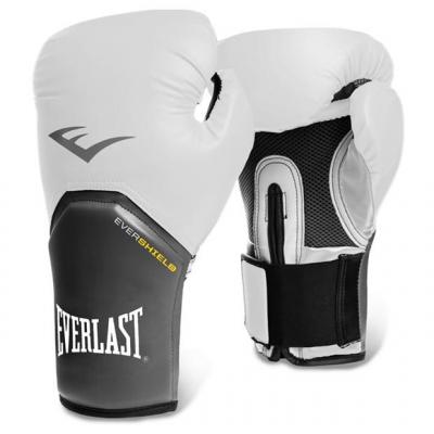 Everlast Elite Training Gloves Antimicrobial Treatment Wrist Reinforcement boxing gloves- 16oz white/grey