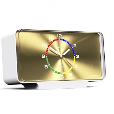 Newgate The planet modern white & gold-brass mantel-desk clock