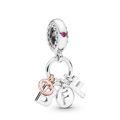 Best Friends Forever Pendant Charm, PANDORA Rose with sterling si